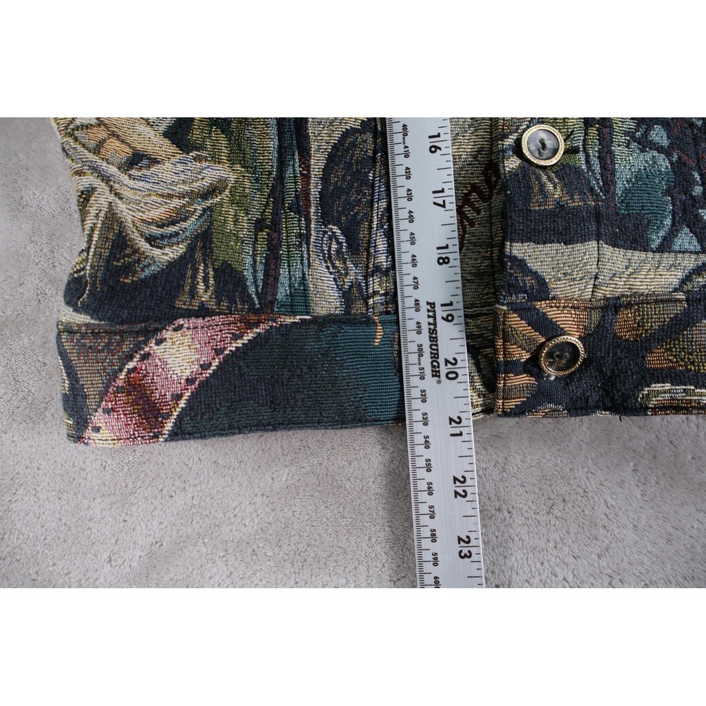 Cave‎ Jacket Womens Medium Multicolor Tapestry Movie Print Button Front Retro - Picture 4 of 7
